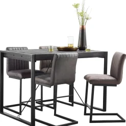 Bartafel Newhaven zwart mangohout 140x80 cm rechthoekig