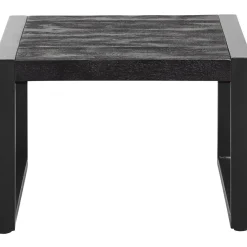 Bijzettafel Newhaven zwart mangohout 60 cm vierkant