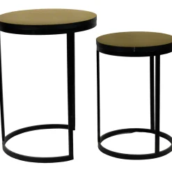Bijzettafelset Brody goud 38 en 30 cm rond