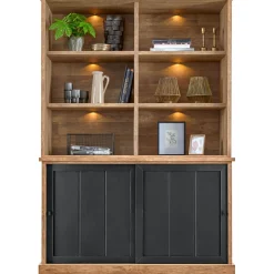 Boekenkast Ladonia 210x143x50 cm 2 schuifdeuren