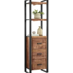 Boekenkast Newhaven mangohout 3 laden 200 cm