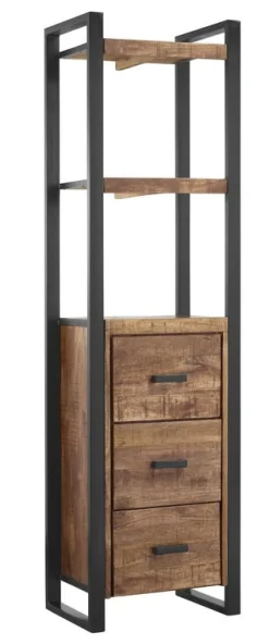 Boekenkast Newhaven mangohout 3 laden 200 cm