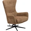 Draaifauteuil Alora bouclé bruin