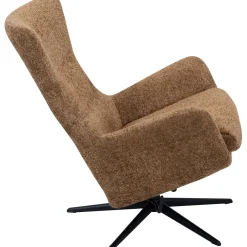 Draaifauteuil Alora met kantalfunctie bouclé bruin