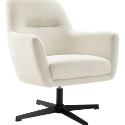 Draaifauteuil Tarkio bouclé wit