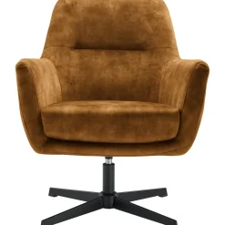 Draaifauteuil Tarkio velvet cognac