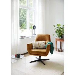 Draaifauteuil Tarkio velvet cognac