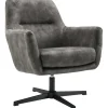 Draaifauteuil Tarkio velvet antraciet