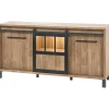 Dressoir Alva 90x179x50 cm old teak met verlichting