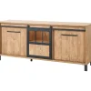 Dressoir Alva 90x207x50 cm orange teak met verlichting