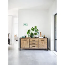 Dressoir Mantera 80x180x48 cm lichtbruin