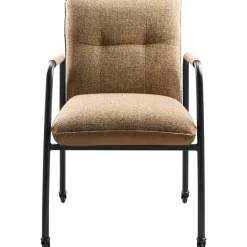 Eetkamerstoel Alzy bruin met wieltjes