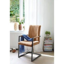 Eetkamerstoel met armleuning Pareda cognac