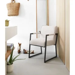 Eetkamerstoel met armleuning Thurso lichtgrijs