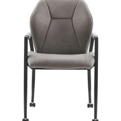 Eetkamerstoel Morada microvezel antraciet met wieltjes