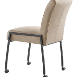 Eetkamerstoel Orense met wieltjes taupe