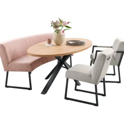 Eettafel Caltana 220x120 cm lichtbruin ovaal