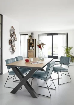 Eettafel met kruispoot Silvares 164x100 cm rechthoekig