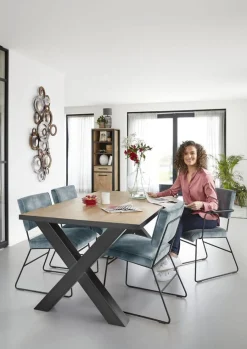 Eettafel met kruispoot Silvares 164x100 cm rechthoekig