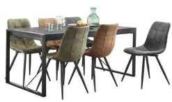 Eettafel Newhaven U-poot zwart 200x100 cm rechthoekig