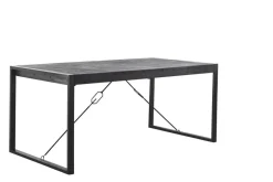 Eettafel Newhaven U-poot zwart 160x90 cm rechthoekig
