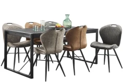 Eettafel Newhaven U-poot zwart 220x100 cm rechthoekig