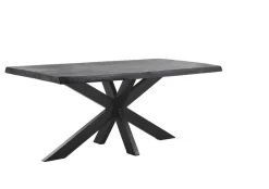 Eettafel Newhaven zwart mangohout 180x90 cm rechthoekig