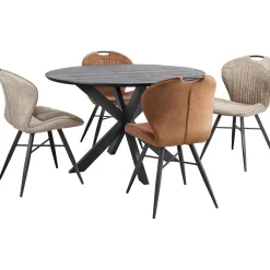 Eettafel Walden zwart eikenhout 130 cm rond