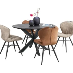 Eettafel Walden zwart eikenhout 130 cm rond