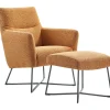 Fauteuil Varne geel met voetenbank basic comfort