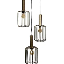 Hanglamp Bincerro brons metaal 3-lichts cluster