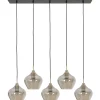 Hanglamp Winfield smoke glas 5-lichts
