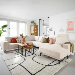 Hoekbank links Calira beige basic comfort