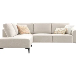 Hoekbank links Garzeno beige met hoge poten basic comfort