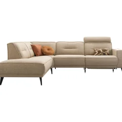 Hoekbank links Hazima beige met relaxfunctie excellent comfort