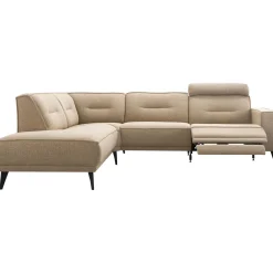 Hoekbank links Hazima beige met relaxfunctie excellent comfort