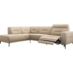 Hoekbank links Hazima beige met relaxfunctie excellent comfort