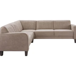 Hoekbank links Mills microleder taupe excellent comfort