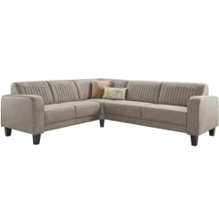 Hoekbank links Mills microleder taupe excellent comfort