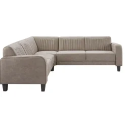 Hoekbank links Mills microleder taupe premium comfort