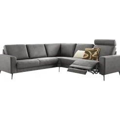 Hoekbank links Nyborg microleder antraciet relaxfunctie basic comfort