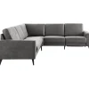 Hoekbank links Nyborg microleder grijs basic comfort