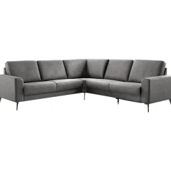 Hoekbank links Nyborg microleder grijs basic comfort