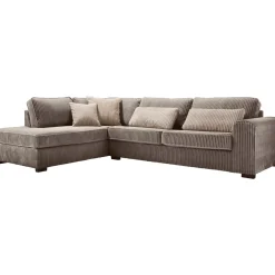 Hoekbank links Pomasi grijs met diepe zit basic comfort