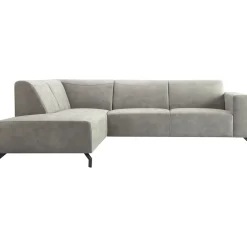 Hoekbank links Solvay microleder grijs basic comfort