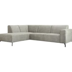 Hoekbank links Solvay microleder grijs basic comfort