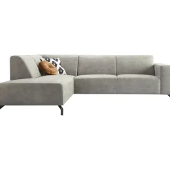 Hoekbank links Solvay microleder grijs basic comfort