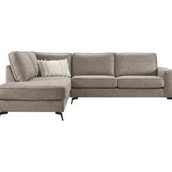 Hoekbank links Totham taupe microleder excellent comfort