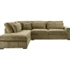 Hoekbank links Yukom groen met kussens basic comfort