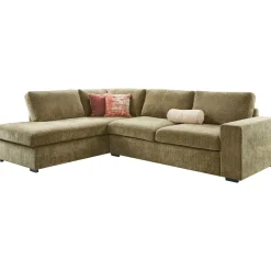 Hoekbank links Yukom groen met kussens premium comfort